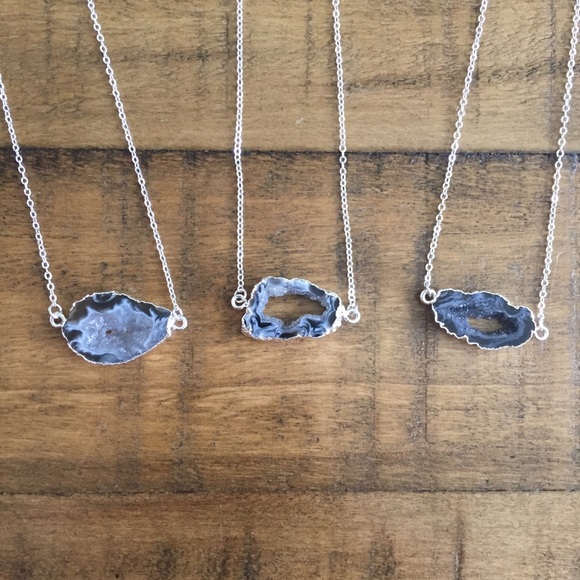 ❗️LAST❗️Silver Druzy Geode Crystal Necklace - Picture 6 of 8